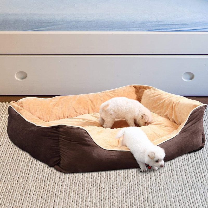 PaWz Pet Bed Mattress Dog Cat Pad Mat Puppy Cushion Soft Warm Washable M Brown Payday Deals