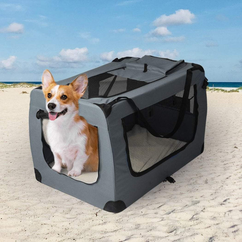 PaWz Pet Travel Carrier Kennel Folding Soft Sided Dog Crate For Car Cage Large S Payday Deals