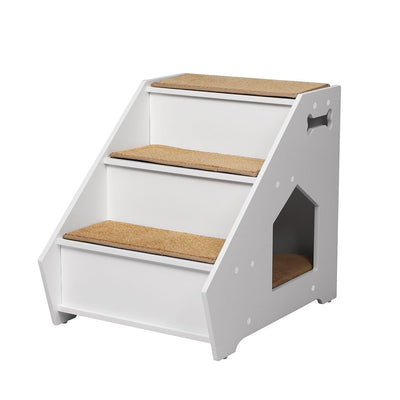 PaWz Wooden Dog Ramp Stairs Steps For Bed Pet Calming Kennel Non-Slip White Payday Deals