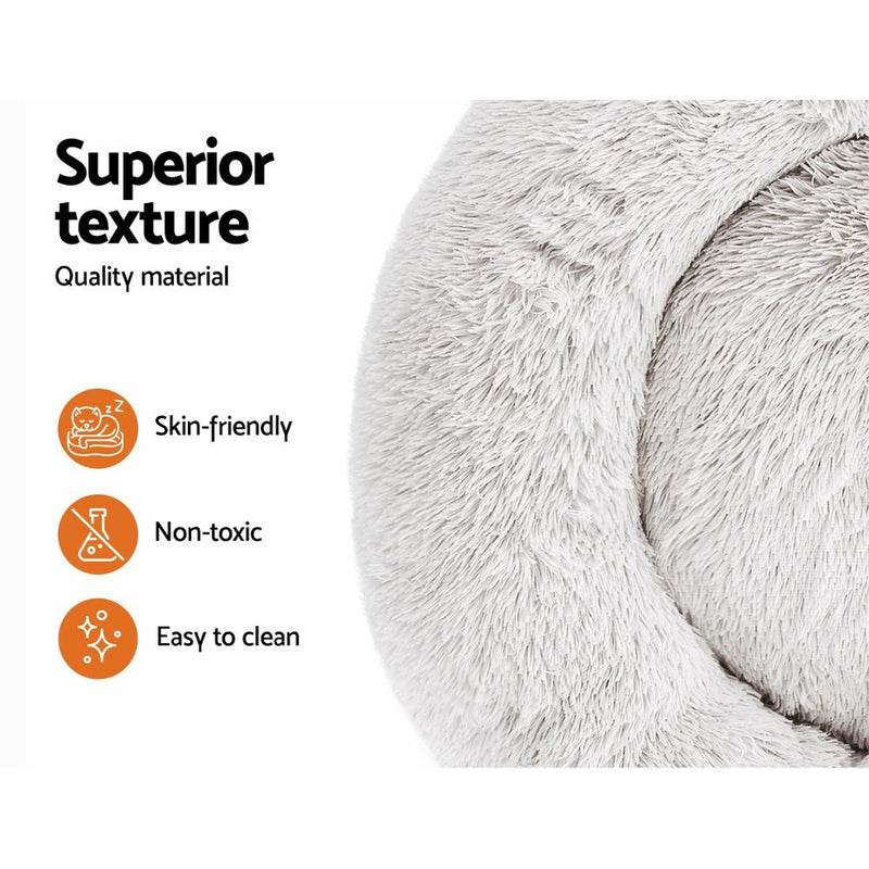 Pet Bed Dog Cat Calming Bed Medium 75cm White Sleeping Comfy Cave Washable Payday Deals