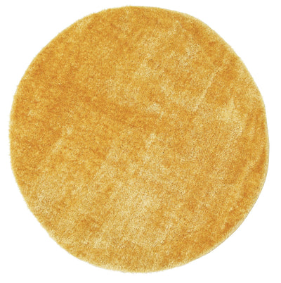 Puffy Soft Shaggy Round Rug  Mustard Yellow 160x160 cm Round Payday Deals