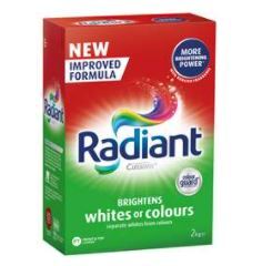 Radiant Cussons 2kg Brightens Whites and Colour Guard Fabric Laundry Powder