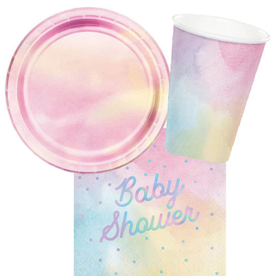 Rainbow Pastel Baby Shower 8 Guest Tableware Party Pack