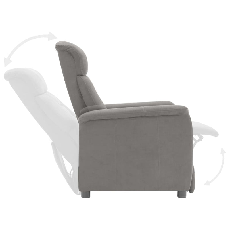 Recliner Light Grey Faux Suede Leather Payday Deals
