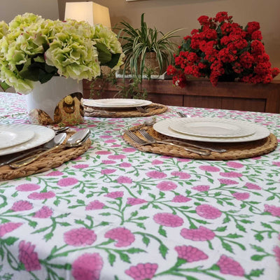 Rectangle Square Tablecloth Table Cover Flower Pattern Dining Table Cloth - Pink Payday Deals