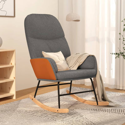 Rocking Chair Light Grey Fabric Payday Deals
