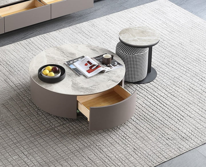 ROSANNA Zen Gray Ceramic Coffee Table Set with Stool/Tea Table/Ceramic Payday Deals