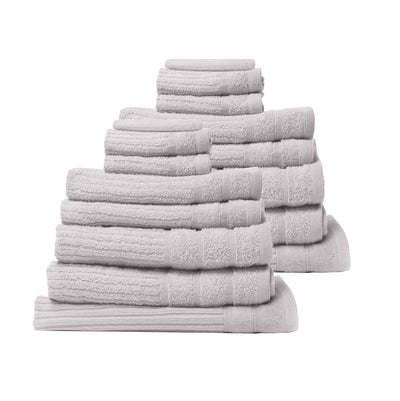 Royal Comfort 16 Piece Egyptian Cotton Eden Towel Set 600GSM Luxurious Absorbent - Sea Holly