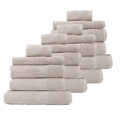 Royal Comfort 20 Piece Cotton Bamboo Towel Bundle Set 450GSM Luxurious Absorbent Beige Payday Deals