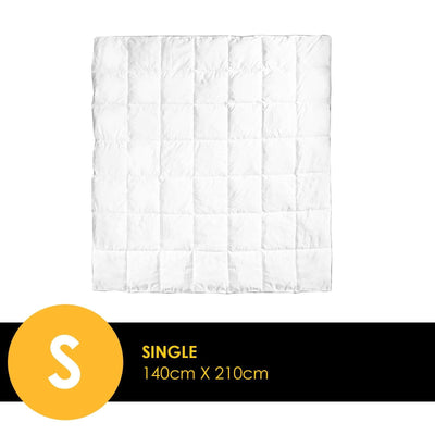 Royal Comfort Bamboo Blend Quilt 250GSM Luxury Doona Duvet 100% Cotton Cover Single White Payday Deals