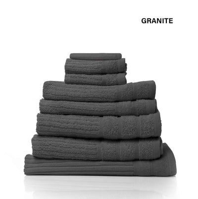 Royal Comfort Eden Egyptian Cotton 600GSM 8 Piece Luxury Bath Towels Set 8 Piece Granite Payday Deals