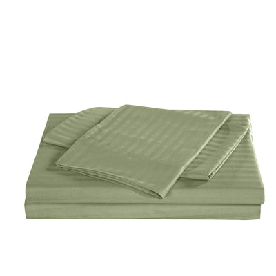 Royal Comfort Kensington 1200 Thread Count 100% Cotton Stripe Quilt Cover Set - Queen - Olive Payday Deals