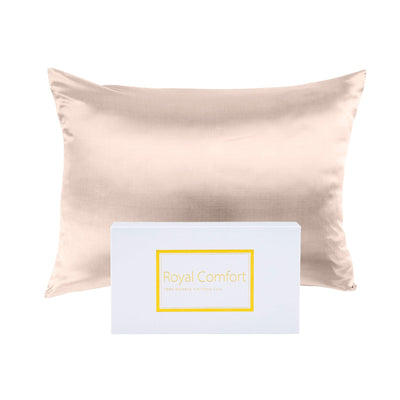 Royal Comfort Mulberry Soft Silk Hypoallergenic Pillowcase Twin Pack 51 x 76cm 51 x 76 cm Champagne Pink Payday Deals