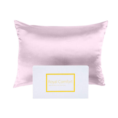 Royal Comfort Mulberry Soft Silk Hypoallergenic Pillowcase Twin Pack 51 x 76cm 51 x 76 cm Lilac Payday Deals