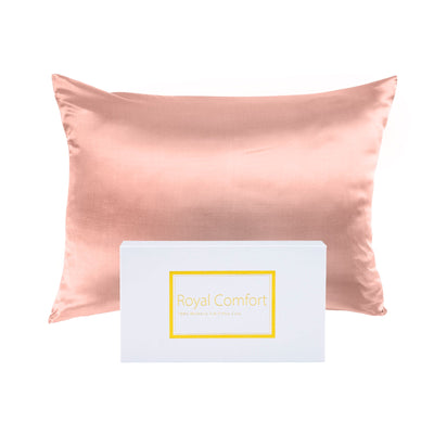 Royal Comfort Mulberry Soft Silk Hypoallergenic Pillowcase Twin Pack 51 x 76cm Blush 76 cm Payday Deals