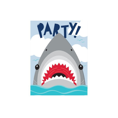 Shark Party Invitations 8 Pack