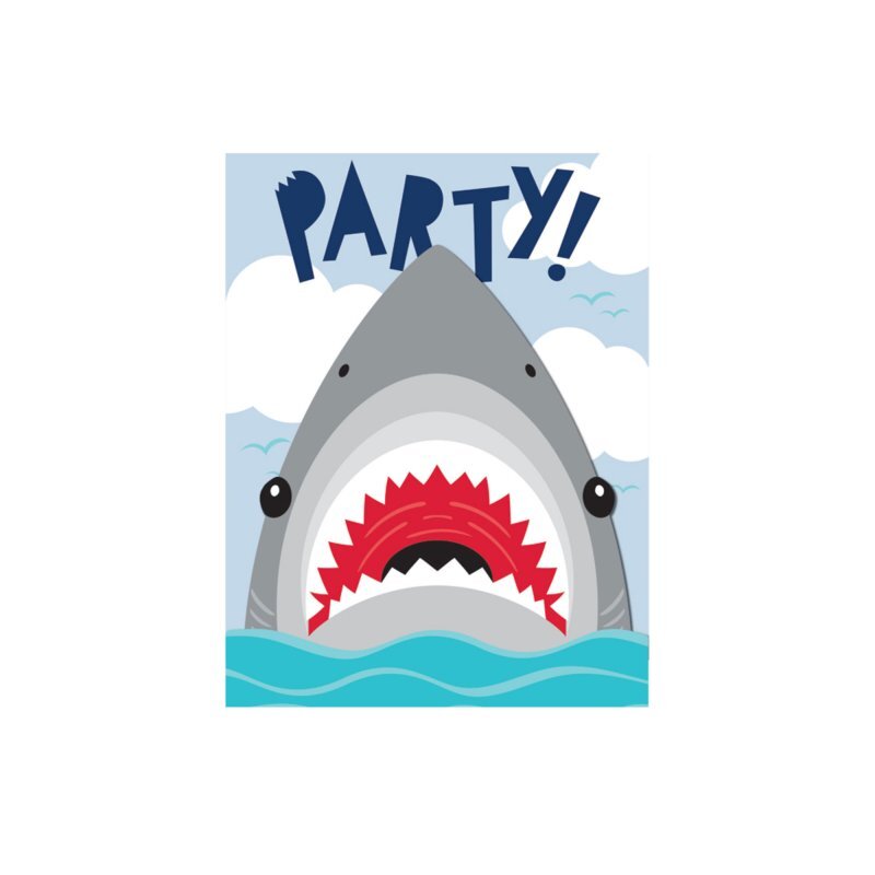 Shark Party Invitations 8 Pack Payday Deals