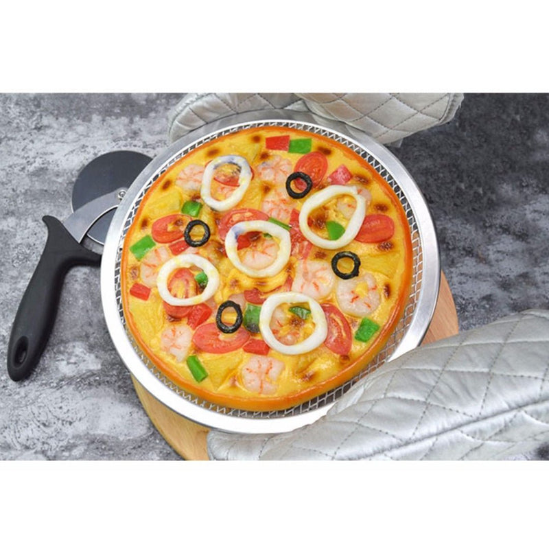 SOGA 14-inch Round Seamless Aluminium Nonstick Commercial Grade Pizza Screen Baking Pan Payday Deals