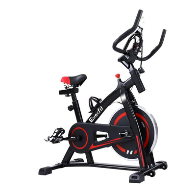 Spin Exercise Bike Flywheel Fitness Commercial Home Workout Gym Machine Bonus Phone Holder Black Payday Deals