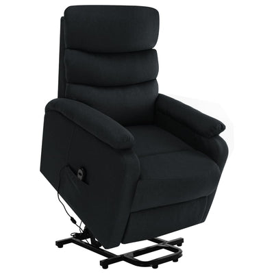Stand-up Massage Recliner Black Fabric Payday Deals