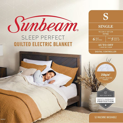 Sunbeam Sleep Perfect Quilted Electric Blanket Single