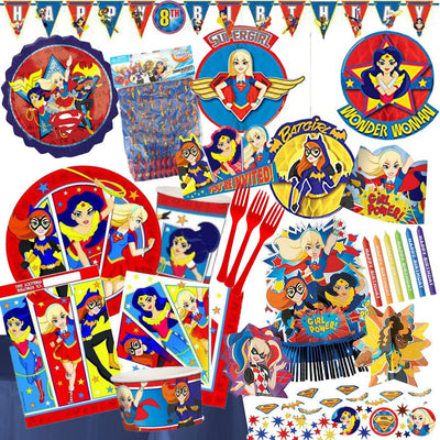 Superhero Girl 8 Guest Complete Birthday Party Pack