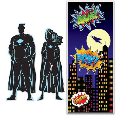 Superhero Silhouettes & Door Cover Party Pack