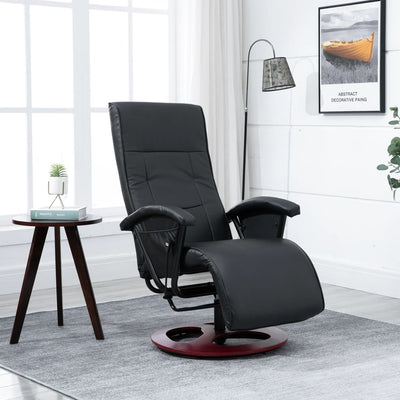 Swivel TV Armchair Black Faux Leather Payday Deals