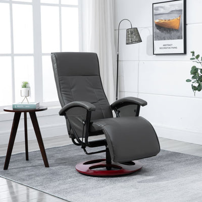 Swivel TV Armchair Grey Faux Leather Payday Deals