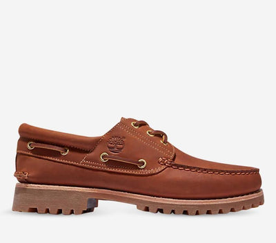 Timberland Mens Authentic Handsewn Boat Shoes Rust Full Grain Leather - Rust