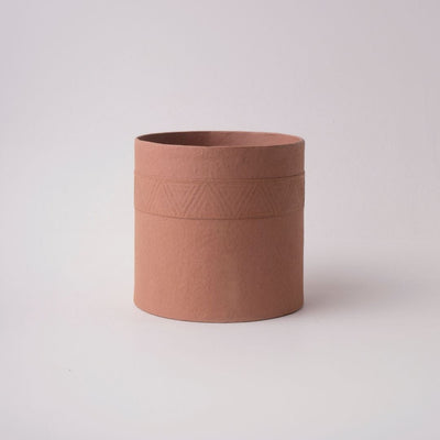 Tree Stripes Cylinder Pot Kilima - Rustic Brown (Medium)