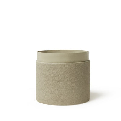 Tree Stripes Sand Coated Collar Pot in Sandshell (Large)