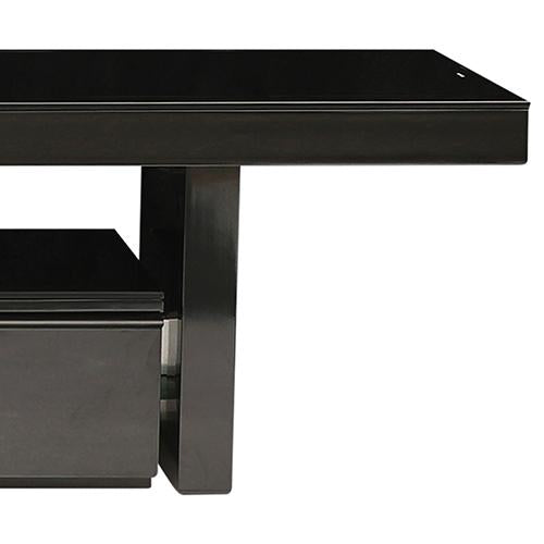 TV Cabinet with 3 Storage Drawers Extendable With Glossy MDF Entertainment Unit in Black Color Payday Deals