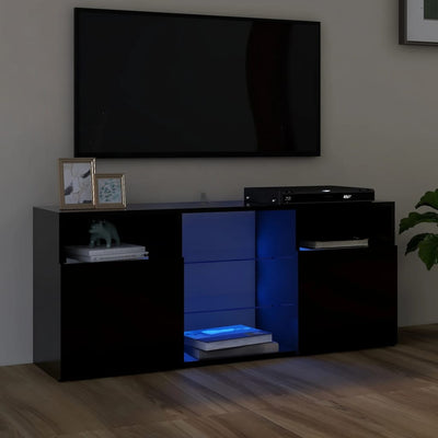 TV Cabinet with LED Lights Black 120x30x50 cm Payday Deals