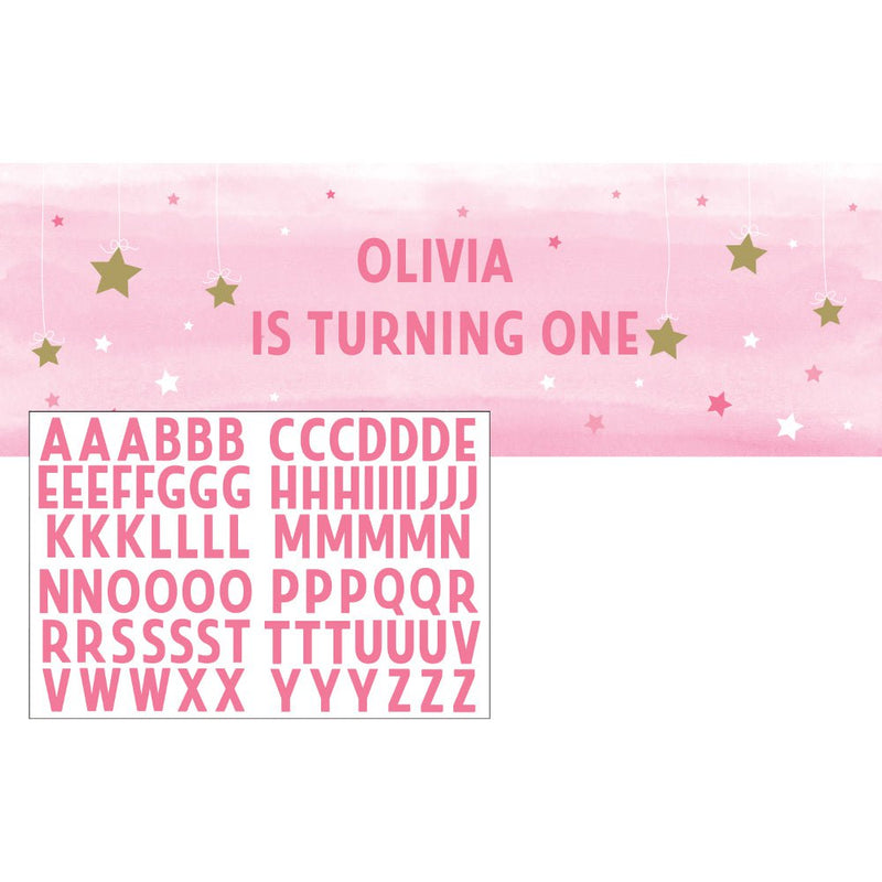 Twinkle Twinkle Little Star 1st Birthday Girl Giant Personalised Banner Payday Deals
