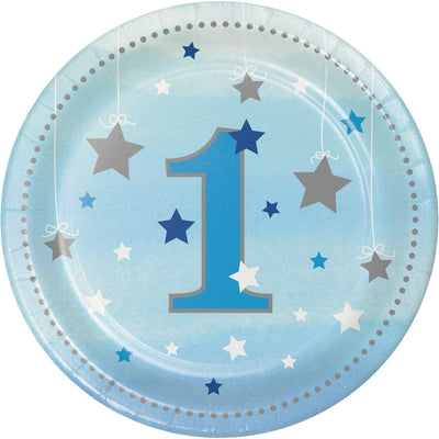 Twinkle Twinkle One Little Star Boy 1st Birthday Lunch Plates 8 pack