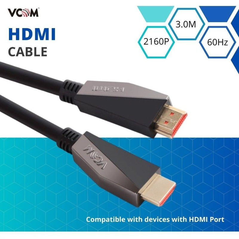 VCOM 3m Metal Plug HDMI to HDMI 2.0 Cable support 3D Ethernet 4K CG577-3.0 Payday Deals