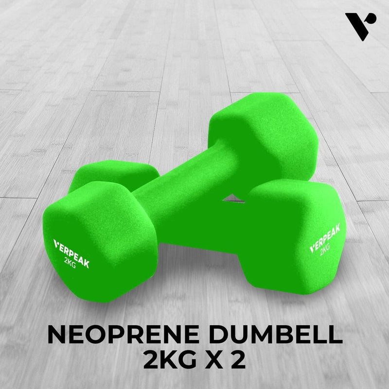 Verpeak Neoprene Dumbbell 2kg x 2 Green VP-DB-135-AC Payday Deals