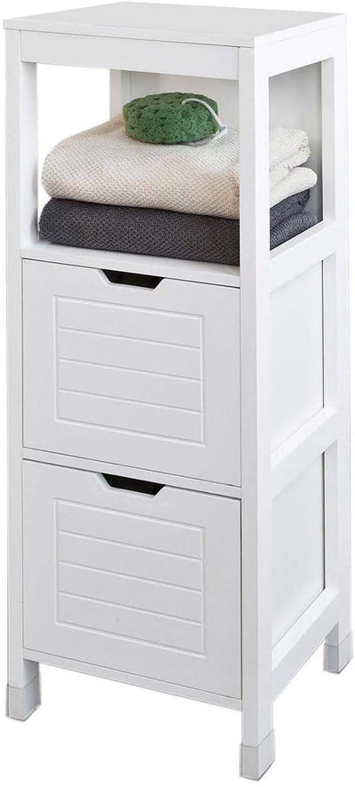 VIKUS Freestanding Cabinet with 2 Drawers and Shelf for Bathroom