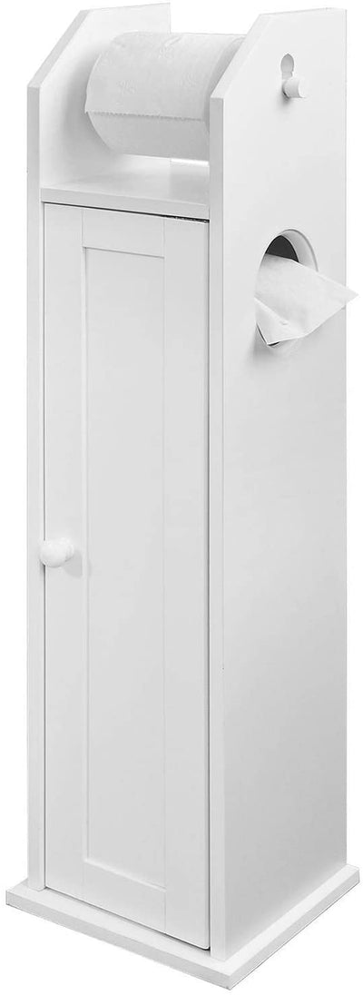 VIKUS Toilet Paper Holder with Storage, Freestanding Cabinet, Toilet Brush Holder and Toilet Paper Dispenser
