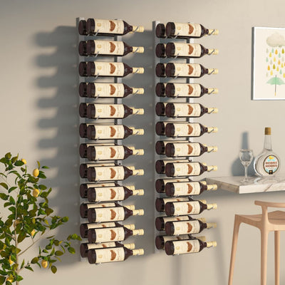 Wall Mounted Wine Rack for 24 Bottles 2 pcs White Iron Payday Deals