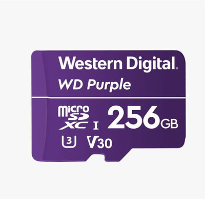 WESTERN DIGITAL Digital WD Purple 256GB MicroSDXC Card 24/7 -25°C to 85°C Weather & Humidity Resistant for Surveillance IP Cameras mDVRs NVR Dash Cams Drones Payday Deals