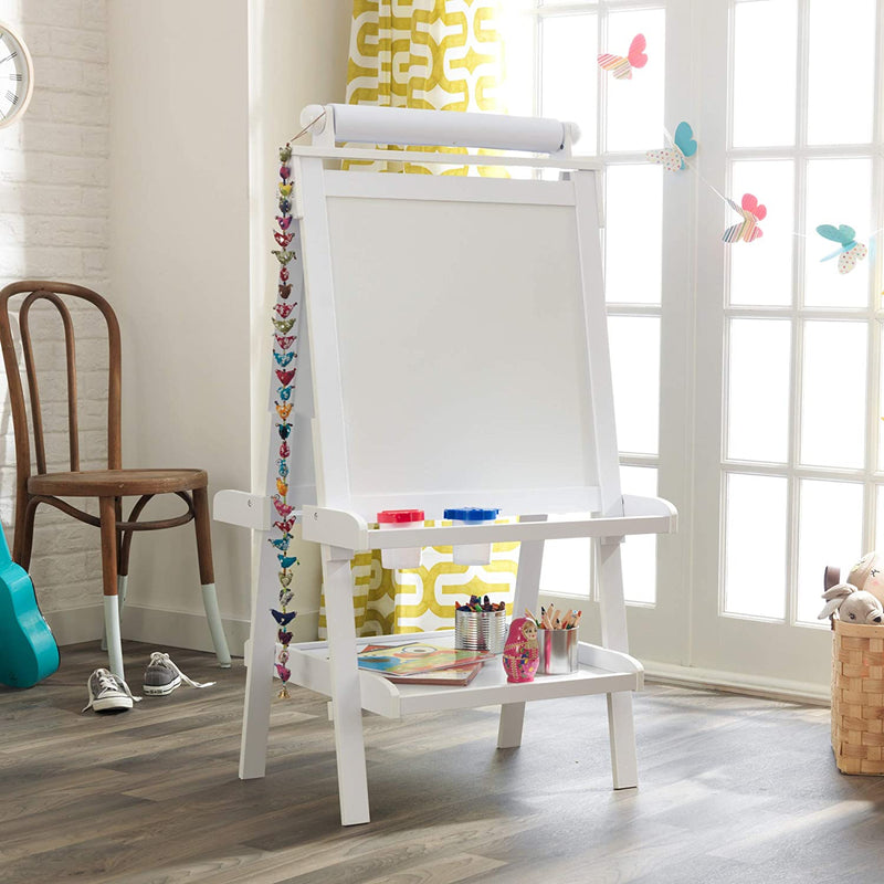 White Deluxe Wood Easel set for kids Payday Deals