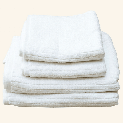White Stripe Organic Soft 6 pcs Towel Set Payday Deals