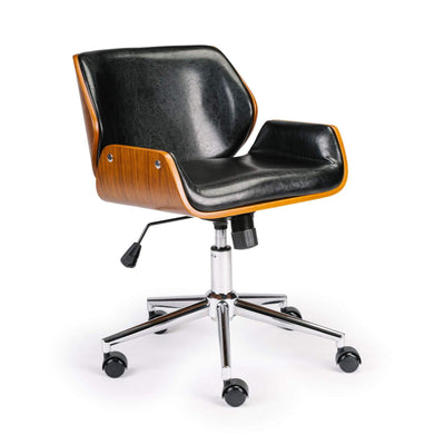 Wooden & PU Leather Office Chair Plaza Task Chair Payday Deals