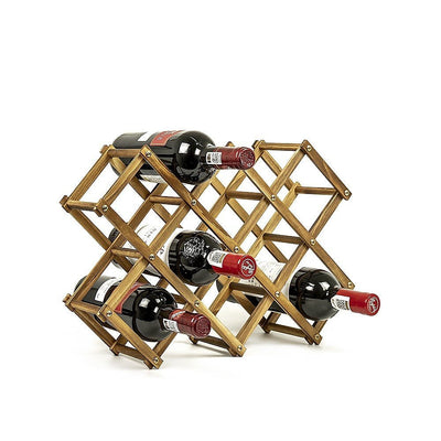 Wooden Wine Rack Freestanding 10 Bottles Countertop Storage Payday Deals