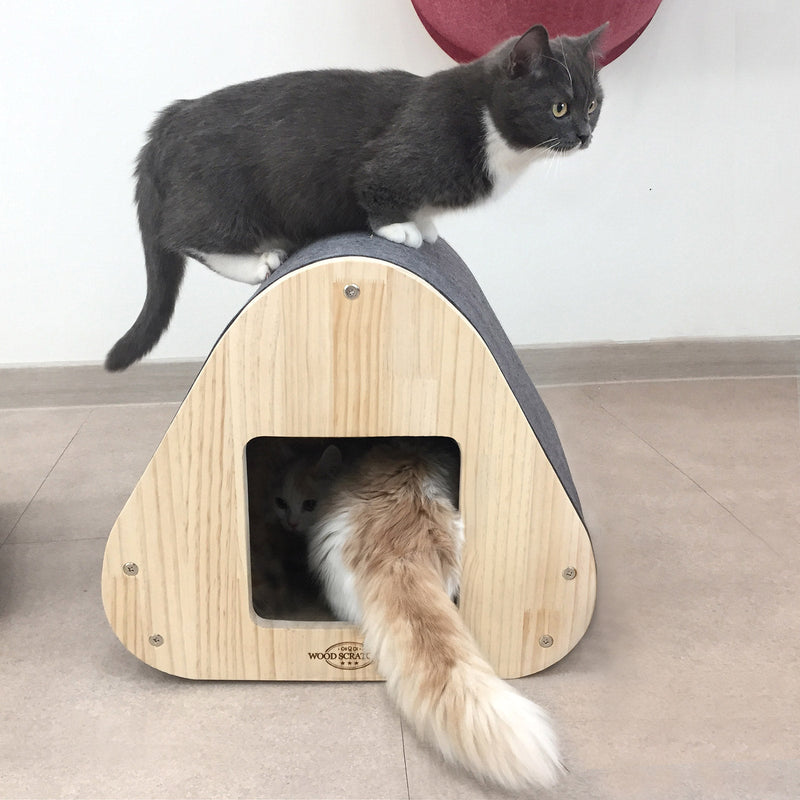 Yaomi Wood Triangle Cat Scratcher Sofa Pet Bed Payday Deals