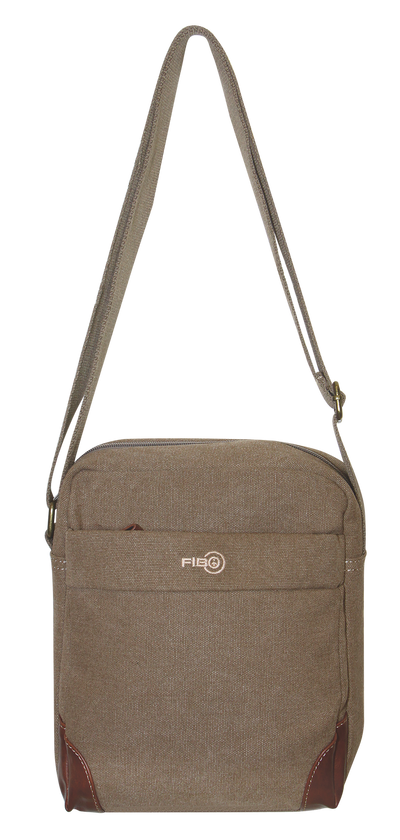 FIB Explorer Canvas Cross Body Travel Bag - Khaki