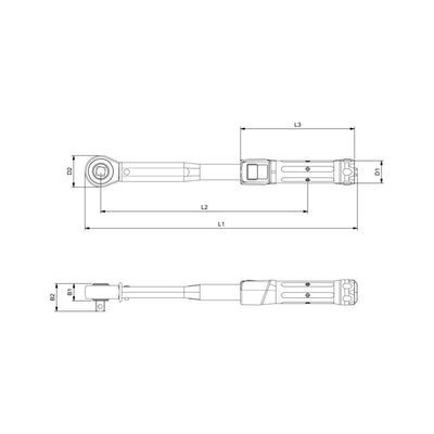 Wurth 1/2 Inch Torque Wrench 40-200Nm Ratchet Drive Tool for Precise Bolt Tightening