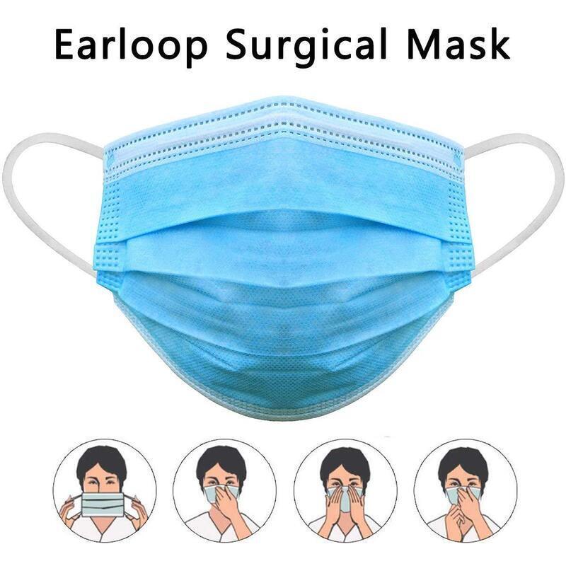 50x Disposable Surgical Face Mask Dust Mouth Guard 3 Ply Air Purifying